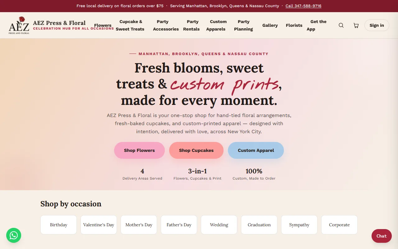 pressnfloral.com — website screenshot